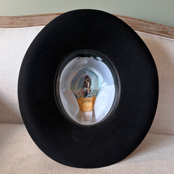 Stetson Size 7.5 Black Vintage 4X Beaver Cowboy Western Felt Hat - Picture 7 of 15